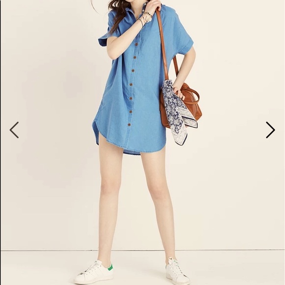 Madewell Linen Cotton Light Wash Chambray Button Down Shirtdress Shirt Dress - Picture 7 of 12